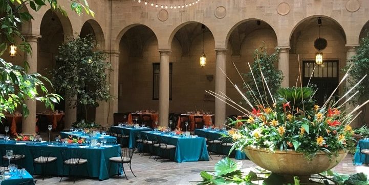 empty event space with tables prepared