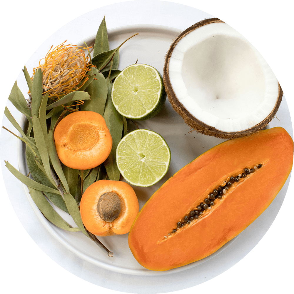 plate of green, orange, and white fruit